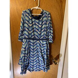 Zunie Chevron Striped Dress Blue Size Large (14/16) Girls